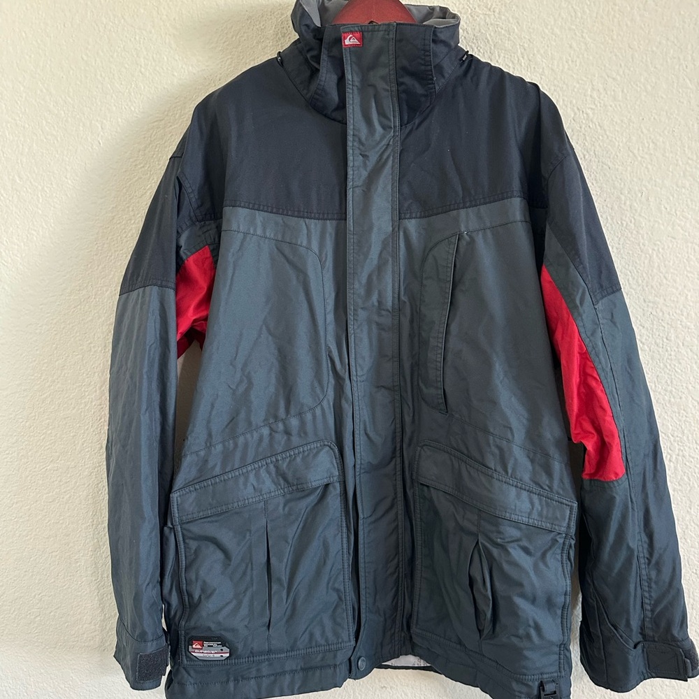 Quicksilver Utility Ski Snowboard Jacket Mens Gray windbraker Zip size M